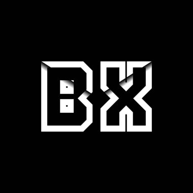 BX Monogram Logo Harfi İleti Zarfı Simge Biçimi şablon vektörü