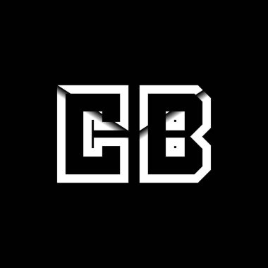 CB Monogram Logo Harfi İleti Zarfı Simge Biçimi şablon vektörü