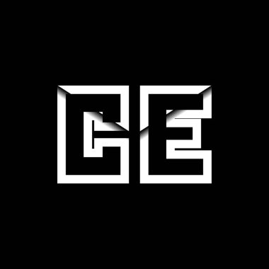 CE Monogram Logo Harfi İleti Zarfı Simge Biçimi şablon vektörü