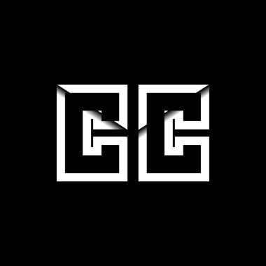 CC Monogram Logo Harfi İleti Zarfı Simge Biçimi şablon vektörü