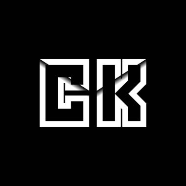 CK Monogram Logo Harfi İleti Zarfı Simge Biçimi şablon vektörü