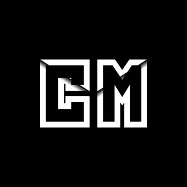 CM Monogram Logo Harfi İleti Zarfı Simge Biçimi şablon vektörü