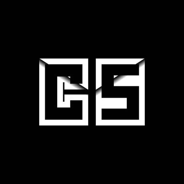 CS Monogram Logo Harfi İleti Zarfı Simge Biçimi şablon vektörü