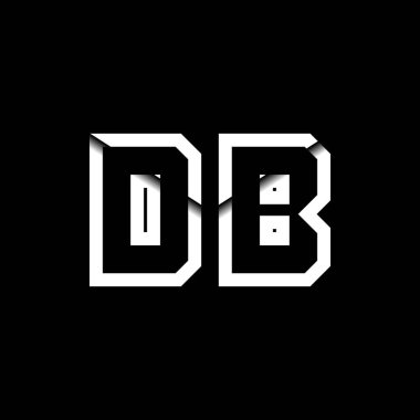 DB Monogram Logo Harfi İleti Zarfı Simge Biçimi şablon vektörü