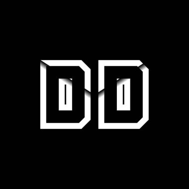 DD Monogram Logo Harfi İleti Zarfı Simge Biçimi şablon vektörü