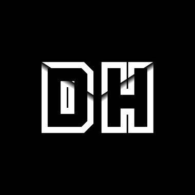 DH Monogram Logo Harfi İleti Zarfı Simge Biçimi şablon vektörü