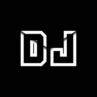 DJ Monogram Logo Harfi İleti Zarfı Simge Biçimi şablon vektörü