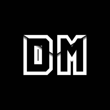 DM Monogram Logo Harfi İleti Zarfı Simge Biçimi şablon vektörü