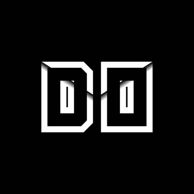 DO Monogram Logo Harfi İleti Zarfı Simge Biçimi şablon vektörü