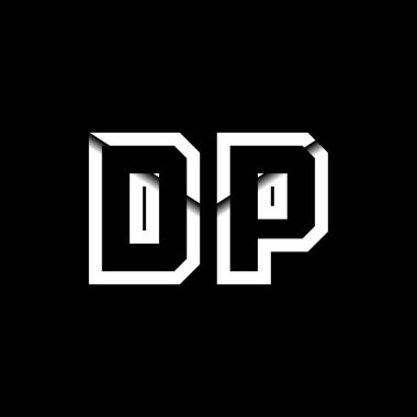 DP Monogram Logo Harfi İleti Zarfı Simge Biçimi şablon vektörü