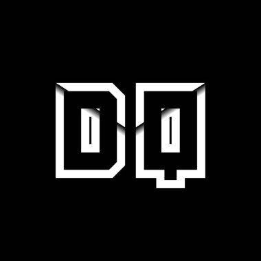 DQ Monogram Logo Harfi İleti Zarfı Simge Biçimi şablon vektörü