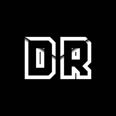 DR Monogram Logo Harfi İleti Zarfı Simge Biçimi şablon vektörü