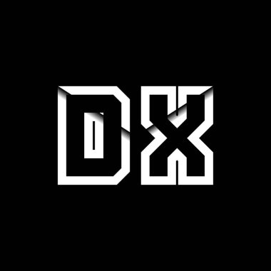 DX Monogram Logo Harfi İleti Zarfı Simge Biçimi şablon vektörü