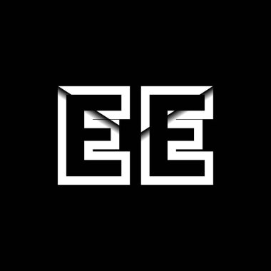 EE Monogram Logo Harfi İleti Zarfı Simge Biçimi şablon vektörü