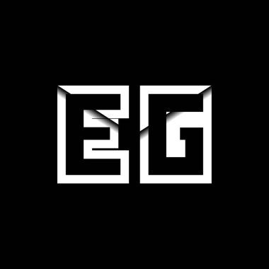 EG Monogram Logo Harfi İleti Zarfı Simge Biçimi şablon vektörü