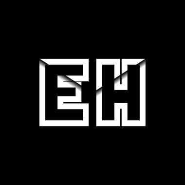 EH Monogram Logo Harfi İleti Zarfı Simge Biçimi şablon vektörü