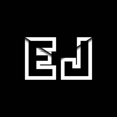 EJ Monogram Logo Harfi İleti Zarfı Simge Biçimi şablon vektörü