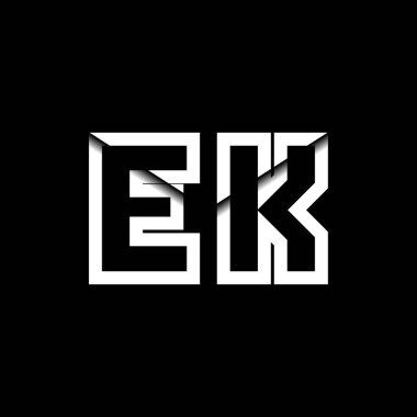 EK Monogram Logo Harfi İleti Zarfı Simge Biçimi şablon vektörü