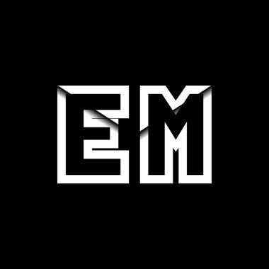 EM Monogram Logo Harfi İleti Zarfı Simge Biçimi şablon vektörü
