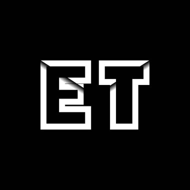 ET Monogram Logo Harfi İleti Zarfı Simge Biçimi şablon vektörü