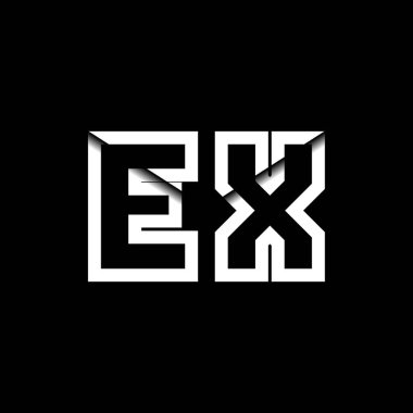 EX Monogram Logo Harfi İleti Zarfı Simge Biçimi şablon vektörü