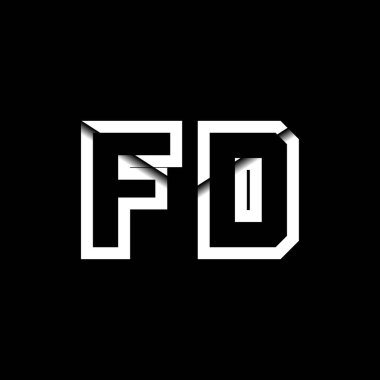 FD Monogram Logo Harfi İleti Zarfı Simge Biçimi şablon vektörü