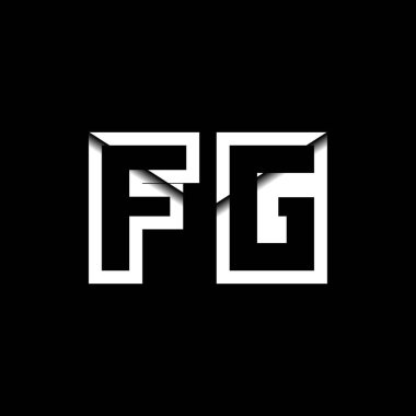 FG Monogram Logo Harfi İleti Zarfı Simge Biçimi şablon vektörü