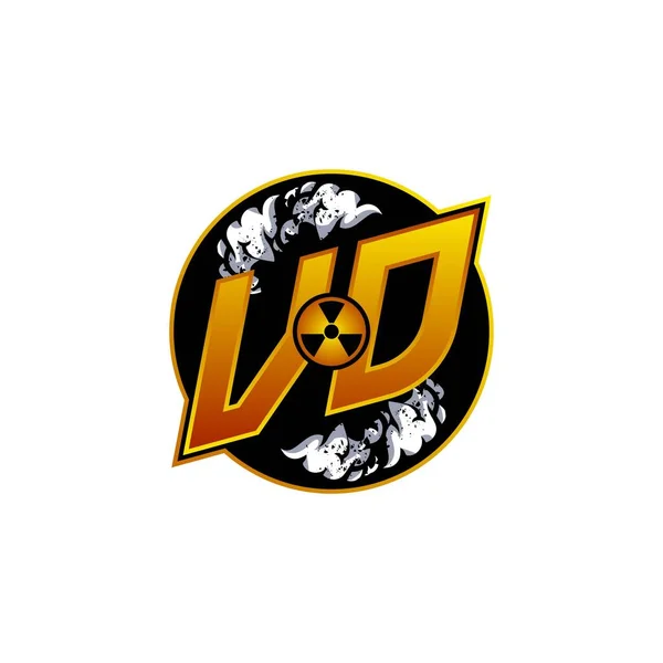 Logo Monograma Juego Con Forma Gas Diseños Plantilla Vector Icono — Vector de stock