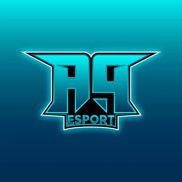 Esport Gaming Initial Blue Light Color Design Vector Template Logo — 스톡 벡터