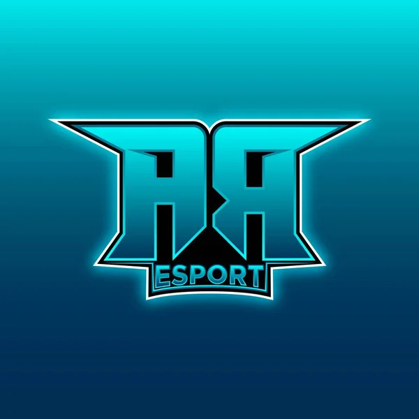 Logo Esport Gaming Initial Шаблоном Векторного Дизайну Blue Light Color — стоковий вектор