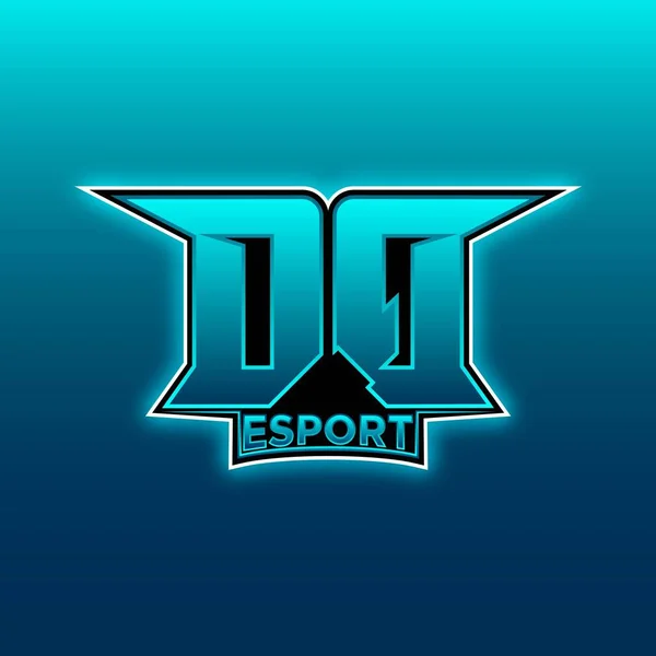 Logo Esport Gaming Initial Con Plantilla Vector Diseño Color Azul — Archivo Imágenes Vectoriales