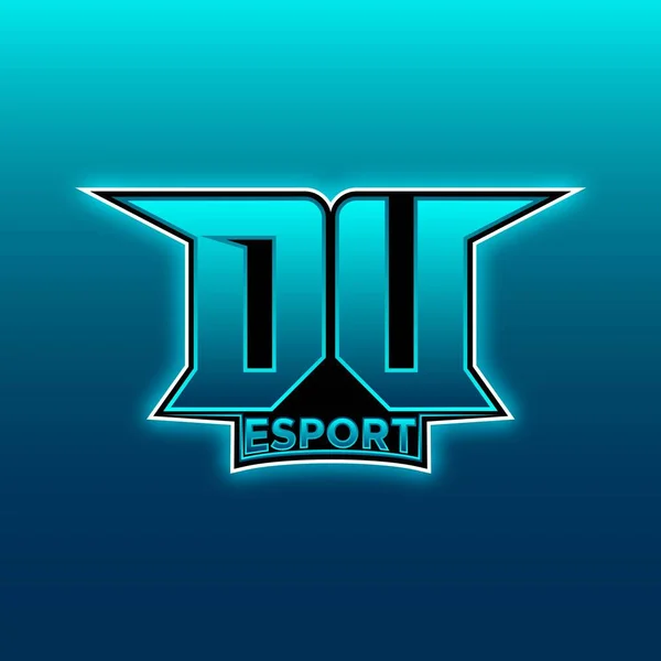 Logo Esport Gaming Initial Con Plantilla Vector Diseño Color Azul — Vector de stock