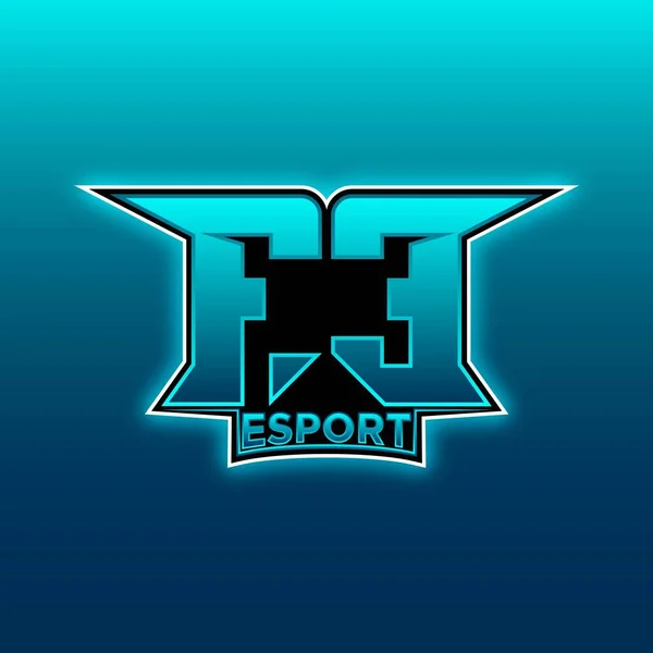 Logo Esport Gaming Initial Com Modelo Vetor Design Cor Luz — Vetor de Stock