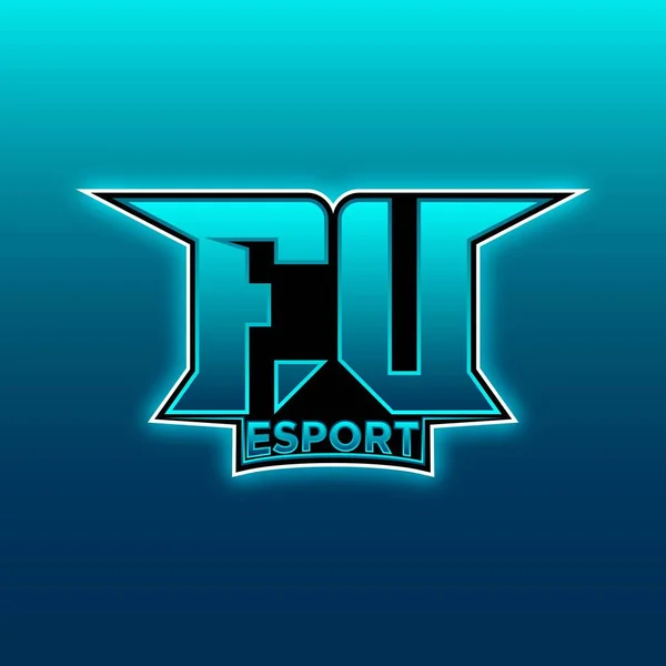 Логотип Esport Gaming Initial Шаблоном Векторного Дизайну Blue Light Color — стоковий вектор