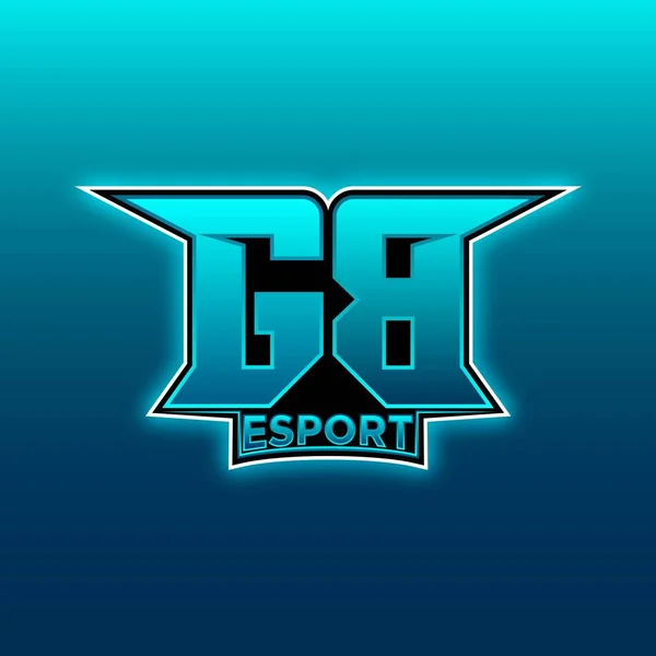 Logo Esport Gaming Initial Com Modelo Vetor Design Cor Luz — Vetor de Stock