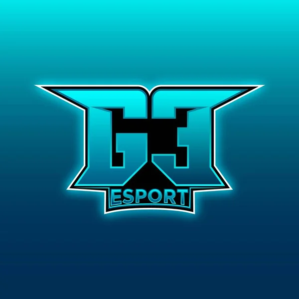 Logo Esport Gaming Inicial Con Plantilla Vectorial Diseño Color Luz — Vector de stock