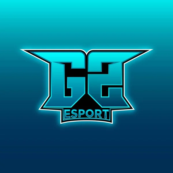 Логотип Esport Gaming Первоначальный Дизайн Векторным Шаблоном Blue Light Color — стоковый вектор