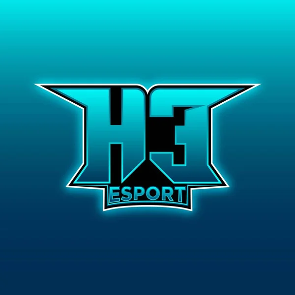 Логотип Esport Gaming Первоначальный Дизайн Векторным Шаблоном Blue Light Color — стоковый вектор