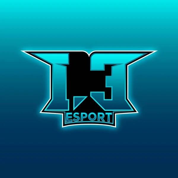 Logo Esport Gaming Początkowy Wzór Wektora Projektu Blue Light Color — Wektor stockowy