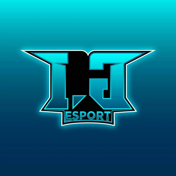 Logo Esport Gaming Initial Com Modelo Vetor Design Cor Luz — Vetor de Stock