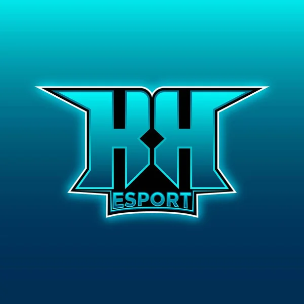 Logo Esport Gaming Initiaal Met Blauw Licht Kleur Ontwerp Vector — Stockvector