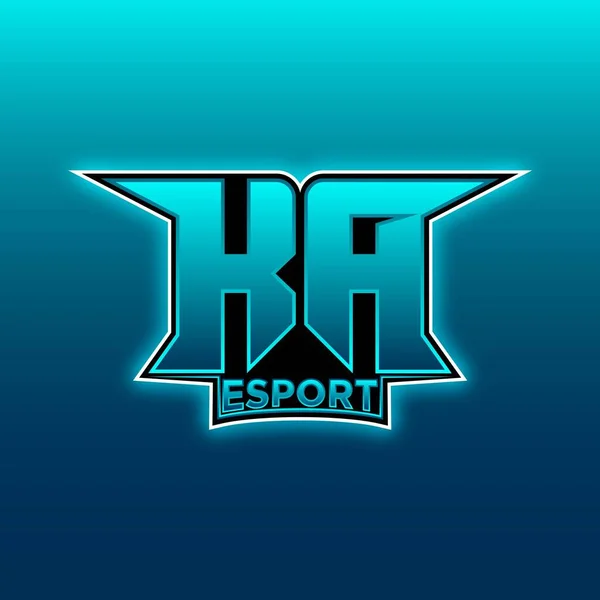 Logo Esport Gaming Initial Con Plantilla Vector Diseño Color Azul — Vector de stock