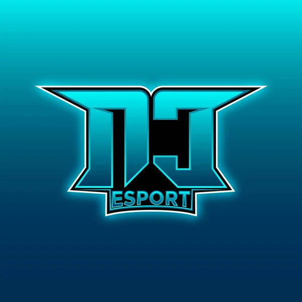 Logo Esport Gaming Inicial Con Luz Azul Plantilla Vectorial Diseño — Archivo Imágenes Vectoriales