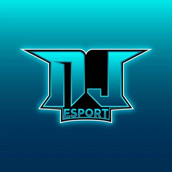 Logo Esport Gaming Initial Con Plantilla Vectorial Diseño Color Azul — Vector de stock