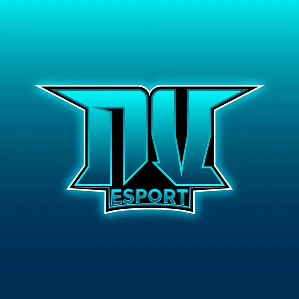 Logo Esport Gaming Initial Con Plantilla Vector Diseño Color Azul — Archivo Imágenes Vectoriales