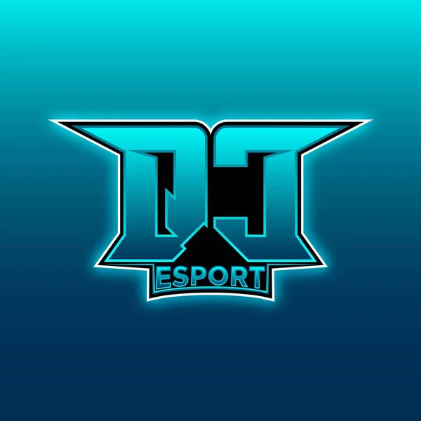 Logo Esport Gaming Initial Com Modelo Vetor Design Cor Luz —  Vetores de Stock