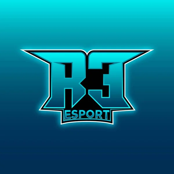 Logo Esport Gaming Initial Шаблоном Векторного Дизайну Blue Light Color — стоковий вектор