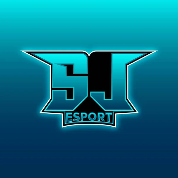 Λογότυπο Esport Gaming Αρχικό Πρότυπο Φορέα Σχεδιασμού Blue Light Color — Διανυσματικό Αρχείο
