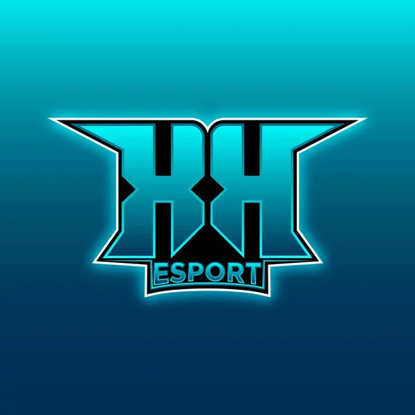 Логотип Esport Gaming Начальный Вариант Векторным Шаблоном Blue Light Color — стоковый вектор