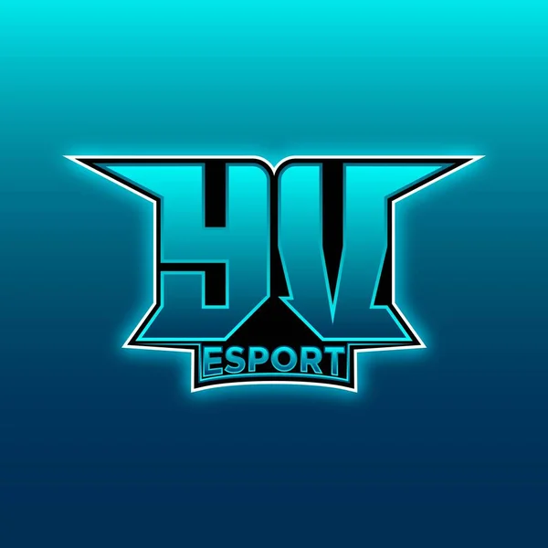 Logo Esport Gaming Initial Шаблоном Векторного Дизайну Blue Light Color — стоковий вектор